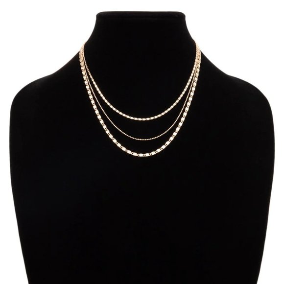 Dainty Layered Mixed Chain Necklace - Picture 5 of 6